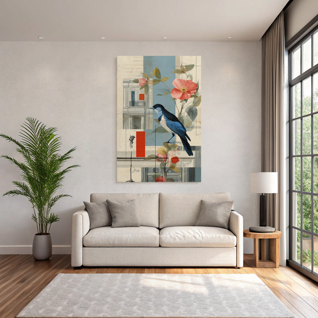 Vogel Blume Architektur Abstrakte Komposition