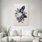 Vogel Und Blumen Aquarellkunst Mit Bewegung