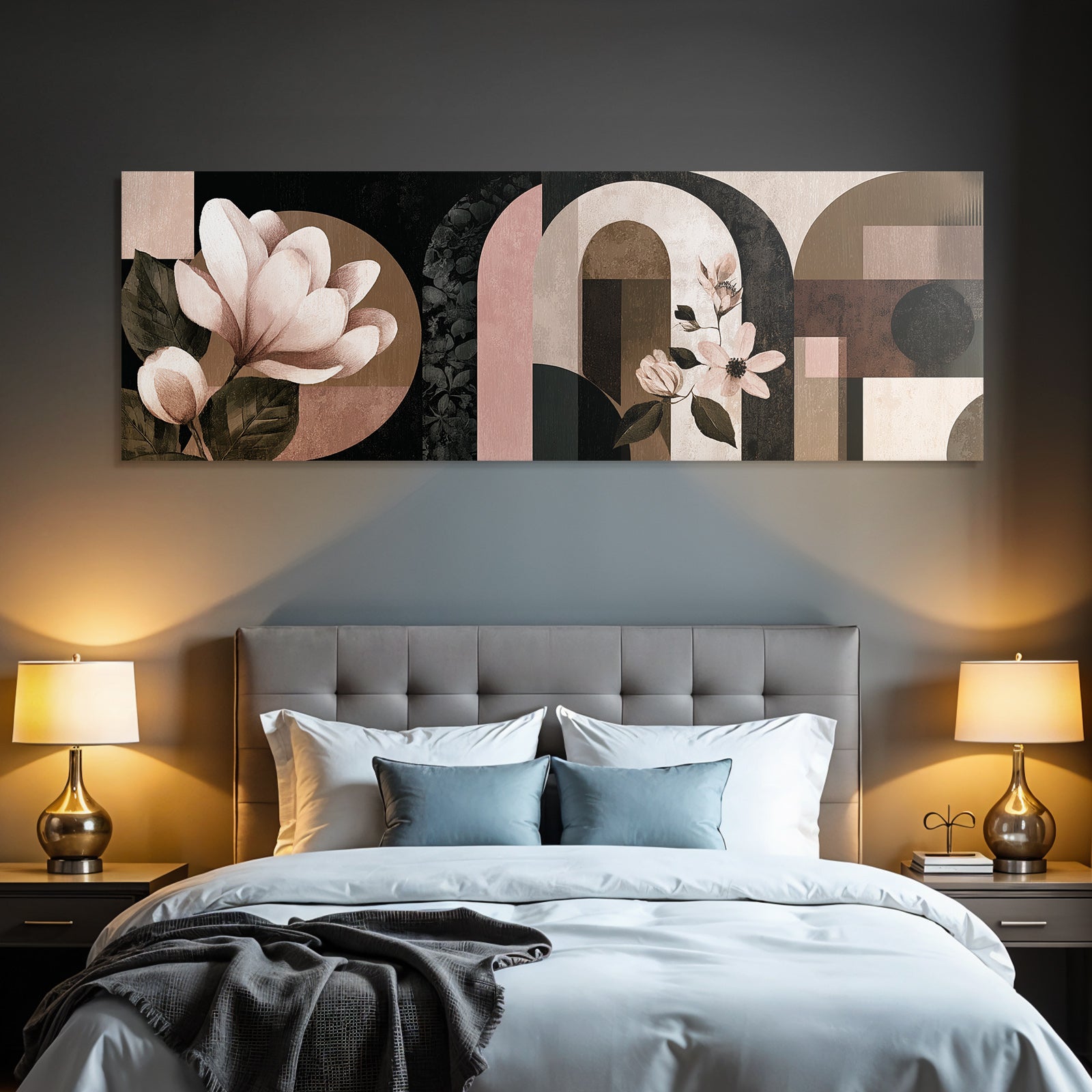 Abstract Florale Geometrische Kunst Magnolien