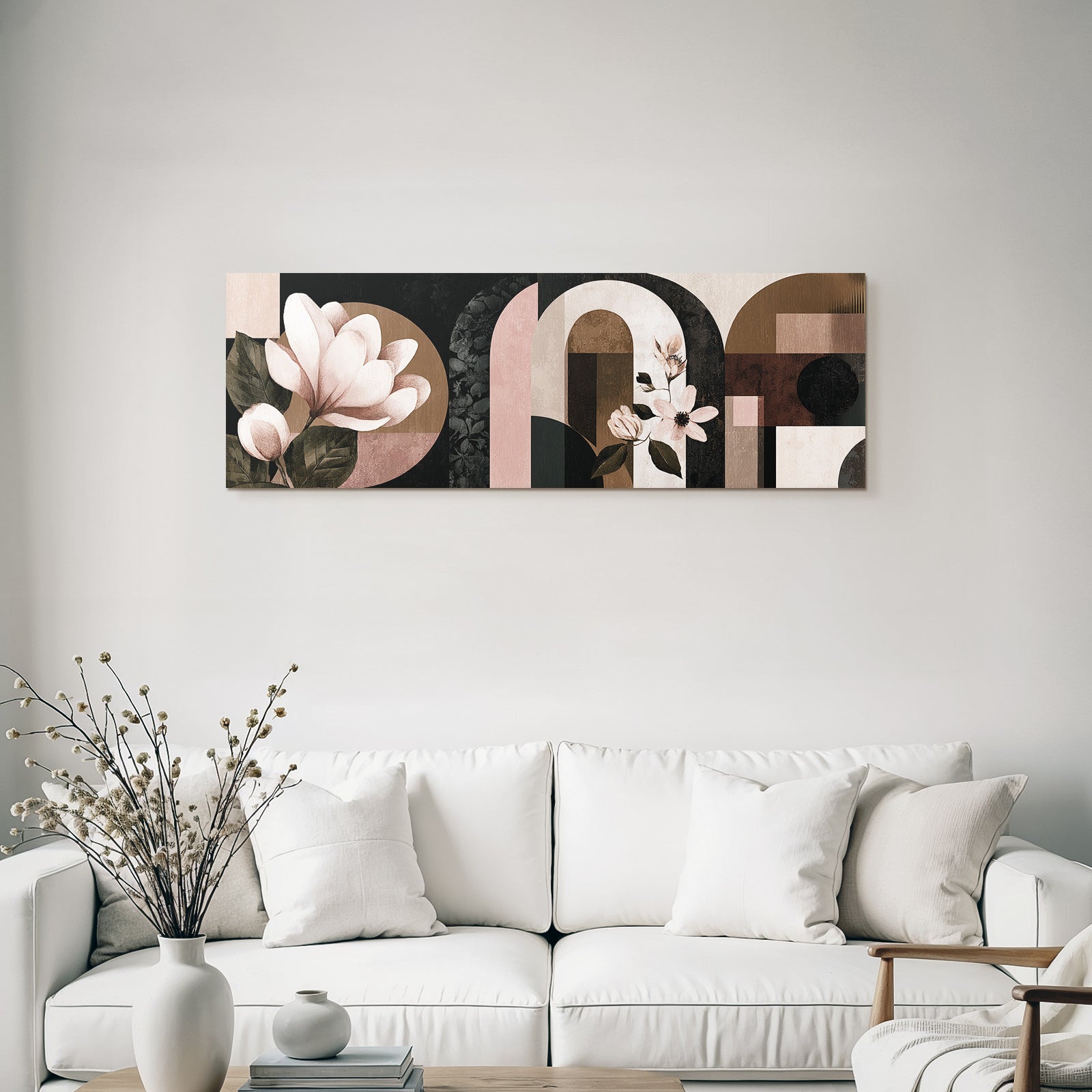 Abstract Florale Geometrische Kunst Magnolien
