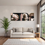 Abstract Florale Geometrische Kunst Magnolien