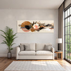 Abstrakte Digitale Blumen Und Geometrische Formen Kunstwerk