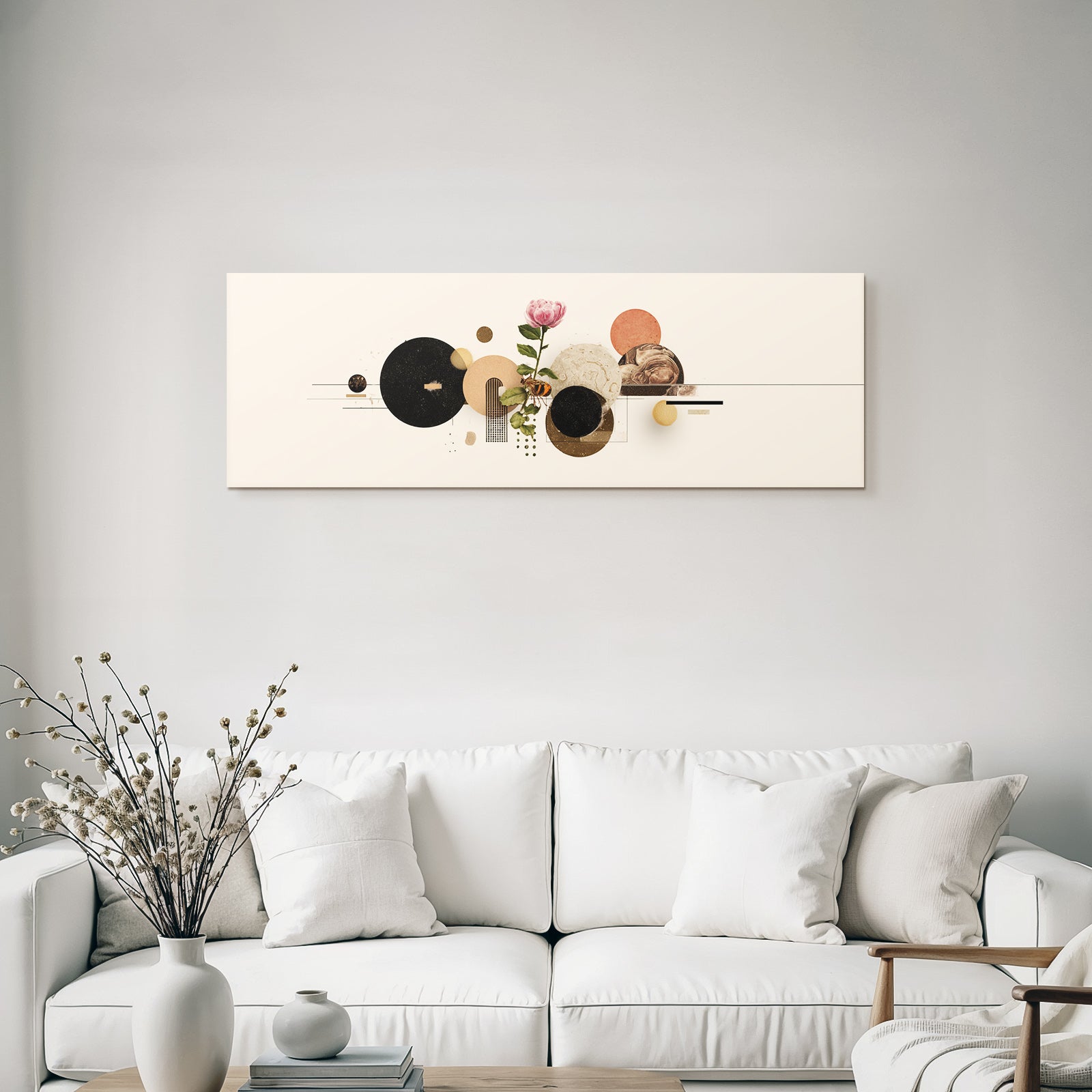 Abstrakte Digitale Kunst Mit Blumen Kreisen Und Texturen