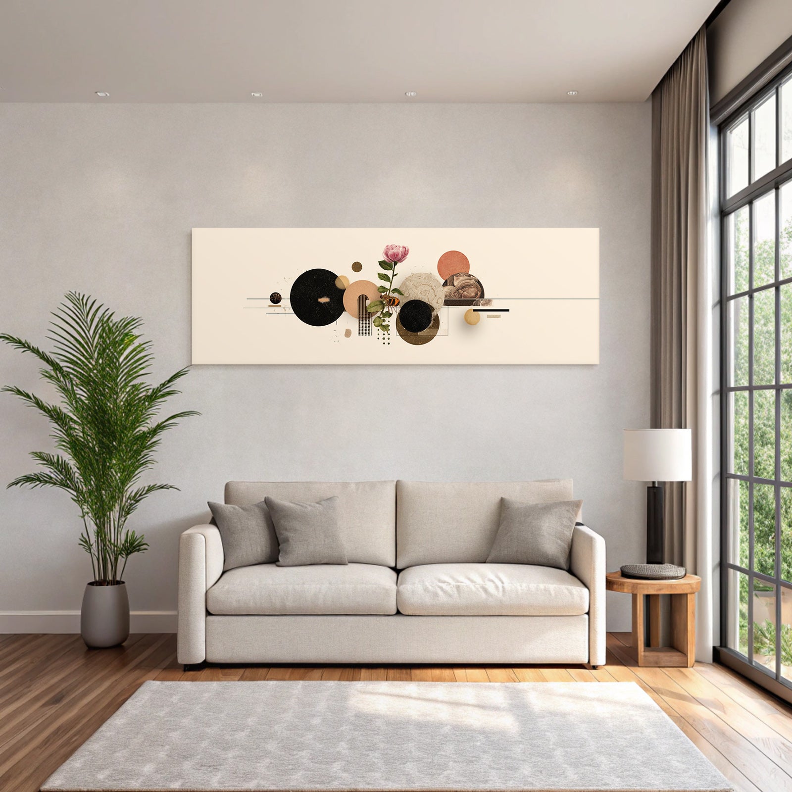 Abstrakte Digitale Kunst Mit Blumen Kreisen Und Texturen