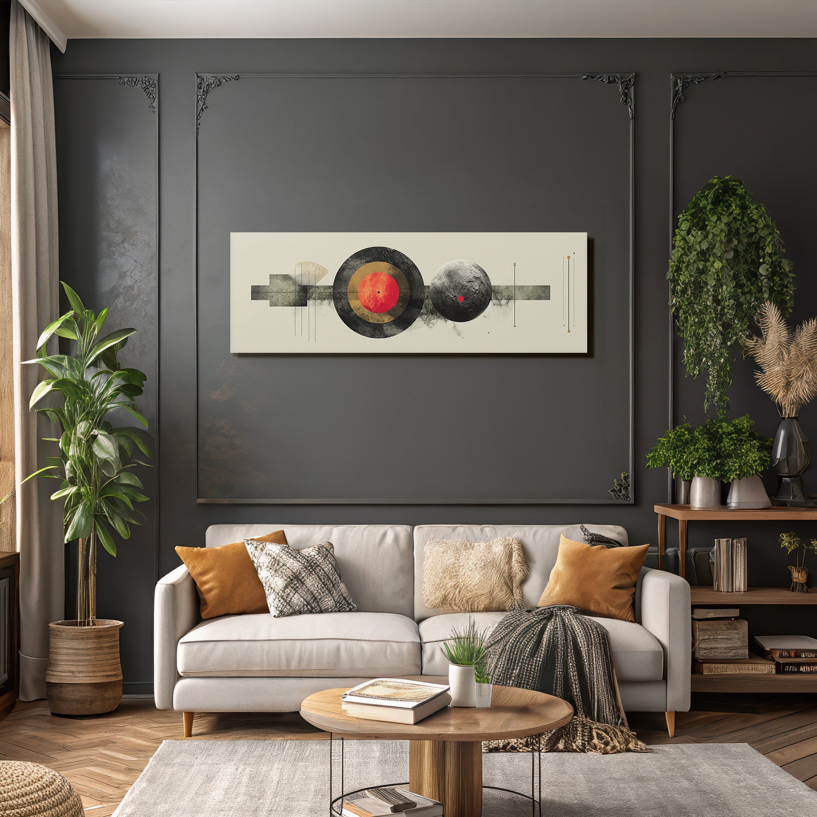 Abstrakte Kunst Geometrische Formen Kreisfoermig Cosmisches Thema