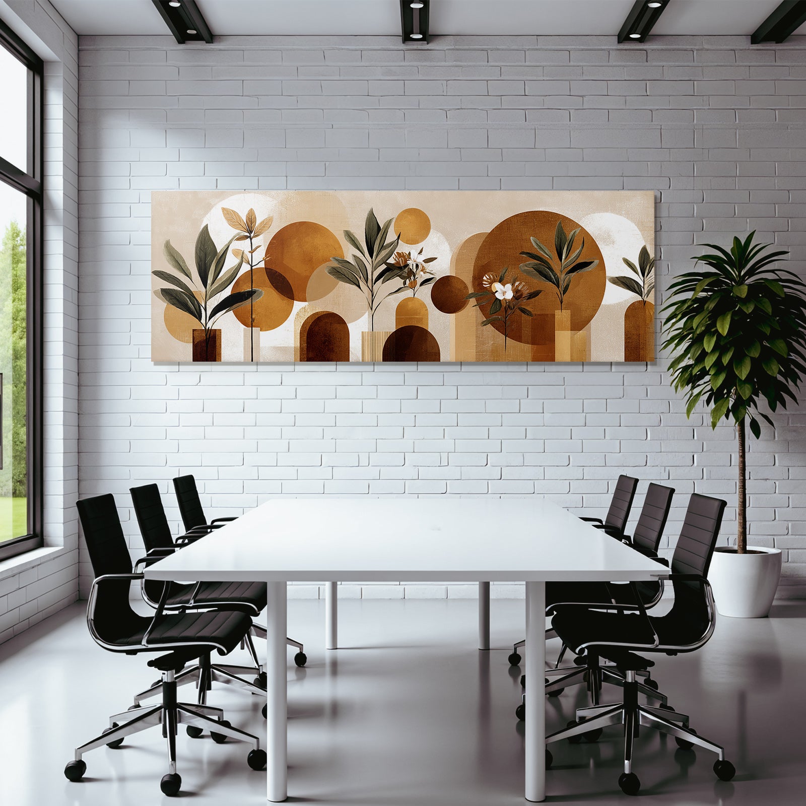 Abstrakte Pflanzen Geometrische Formen Modern Minimalistisch