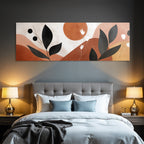 Abstraktes Design Erdtoene Blaetter Blumen Minimalistisch