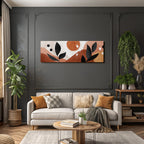 Abstraktes Design Erdtoene Blaetter Blumen Minimalistisch