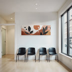 Abstraktes Design Erdtoene Blaetter Blumen Minimalistisch