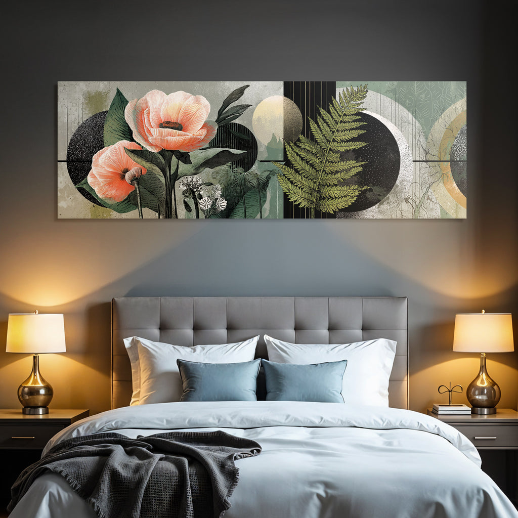 Blumen Illustration Mit Geometrischen Hintergrund