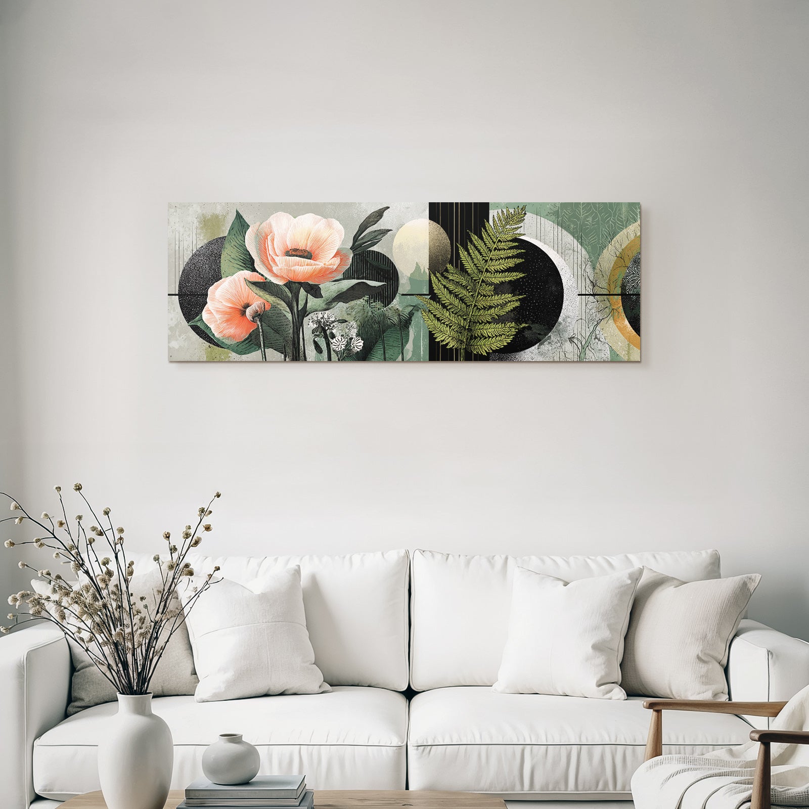 Blumen Illustration Mit Geometrischen Hintergrund