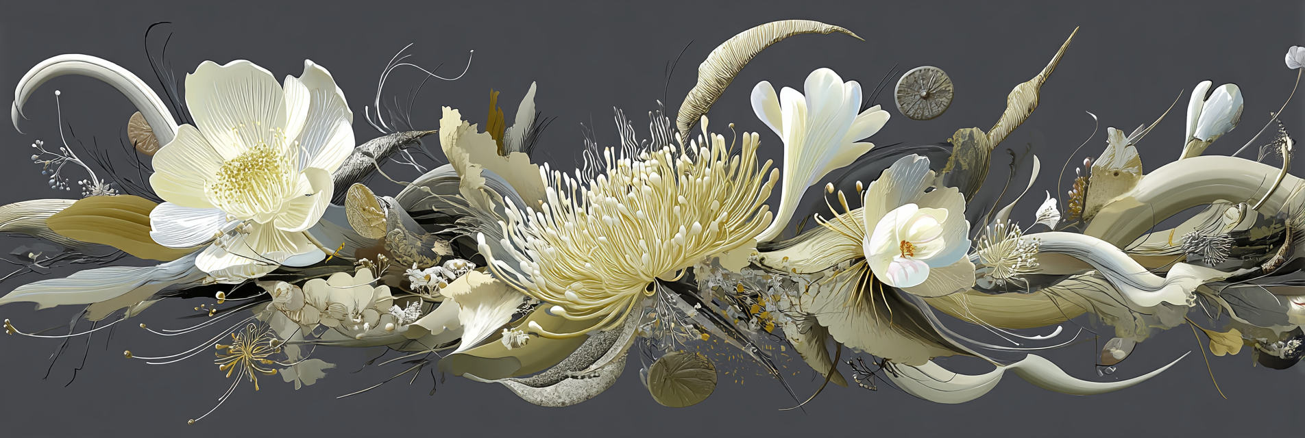 Blumen Und Organische Formen Abstrakt Artistische Darstellung | Collagen | Kunstgattungen
