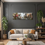 Blumen Und Voegel Kunstwerk Detaillierte Darstellung