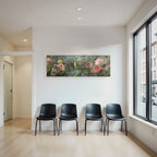 Blumen Und Vogel Im Garten Harmonisches Bild