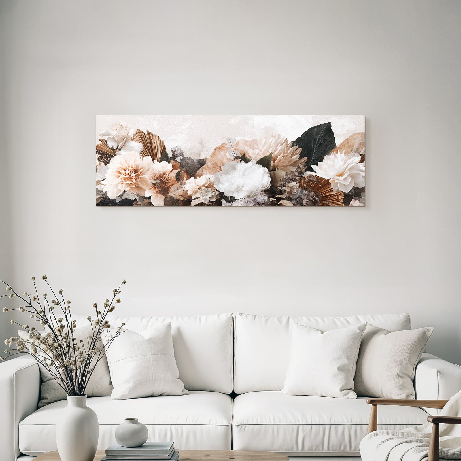 Blumencollage Mit Weichen Farben Und Mehreren Texturen