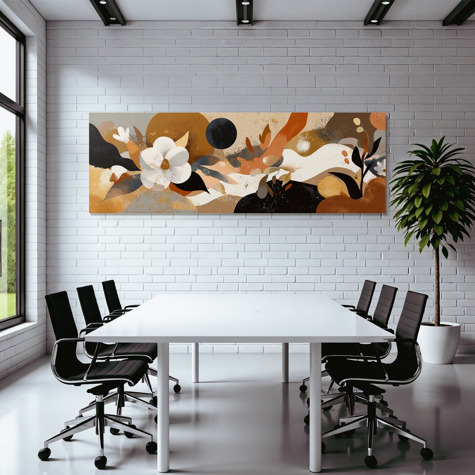 Blumige Erd Toene Abstraktes Design Mit Formen Und Texturen