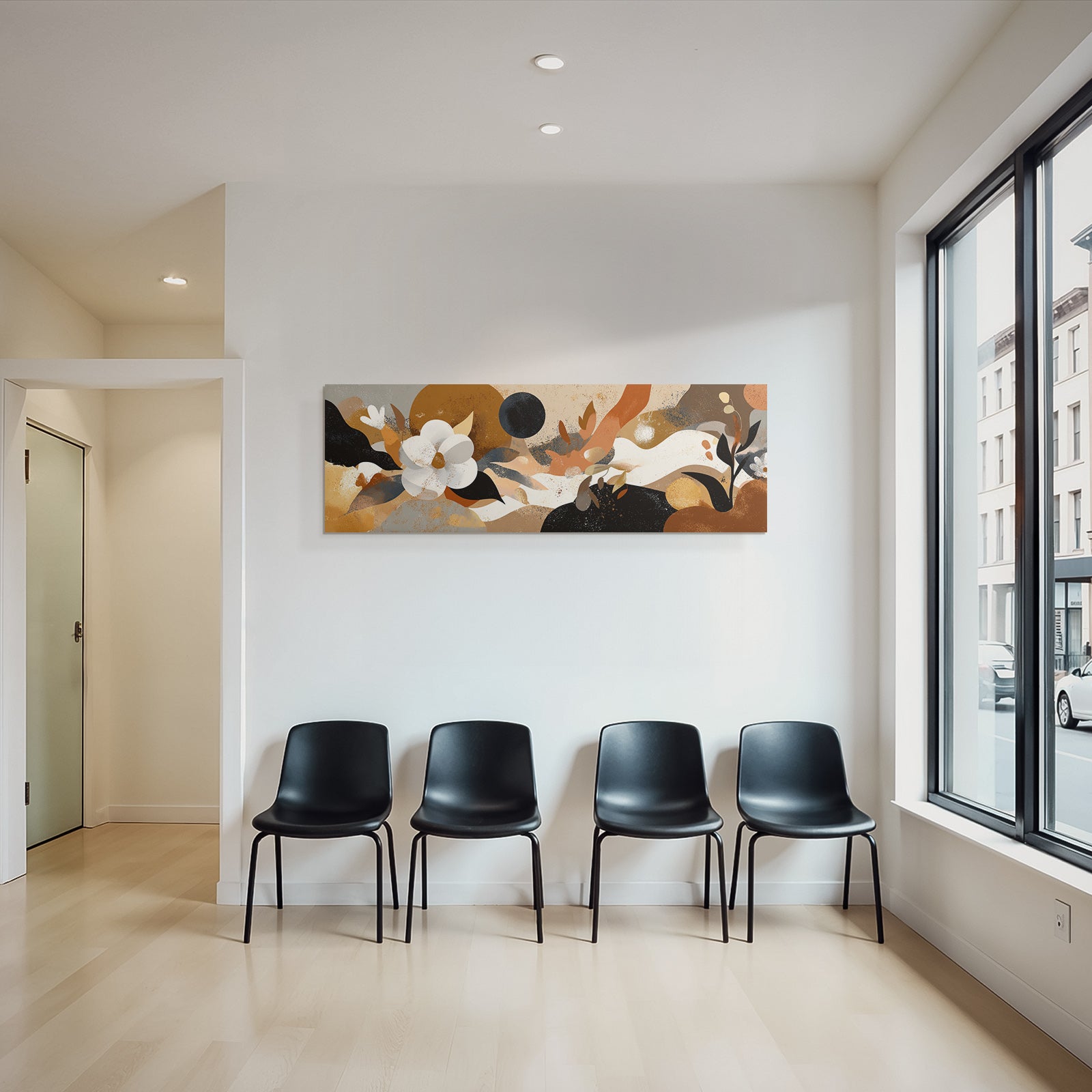 Blumige Erd Toene Abstraktes Design Mit Formen Und Texturen