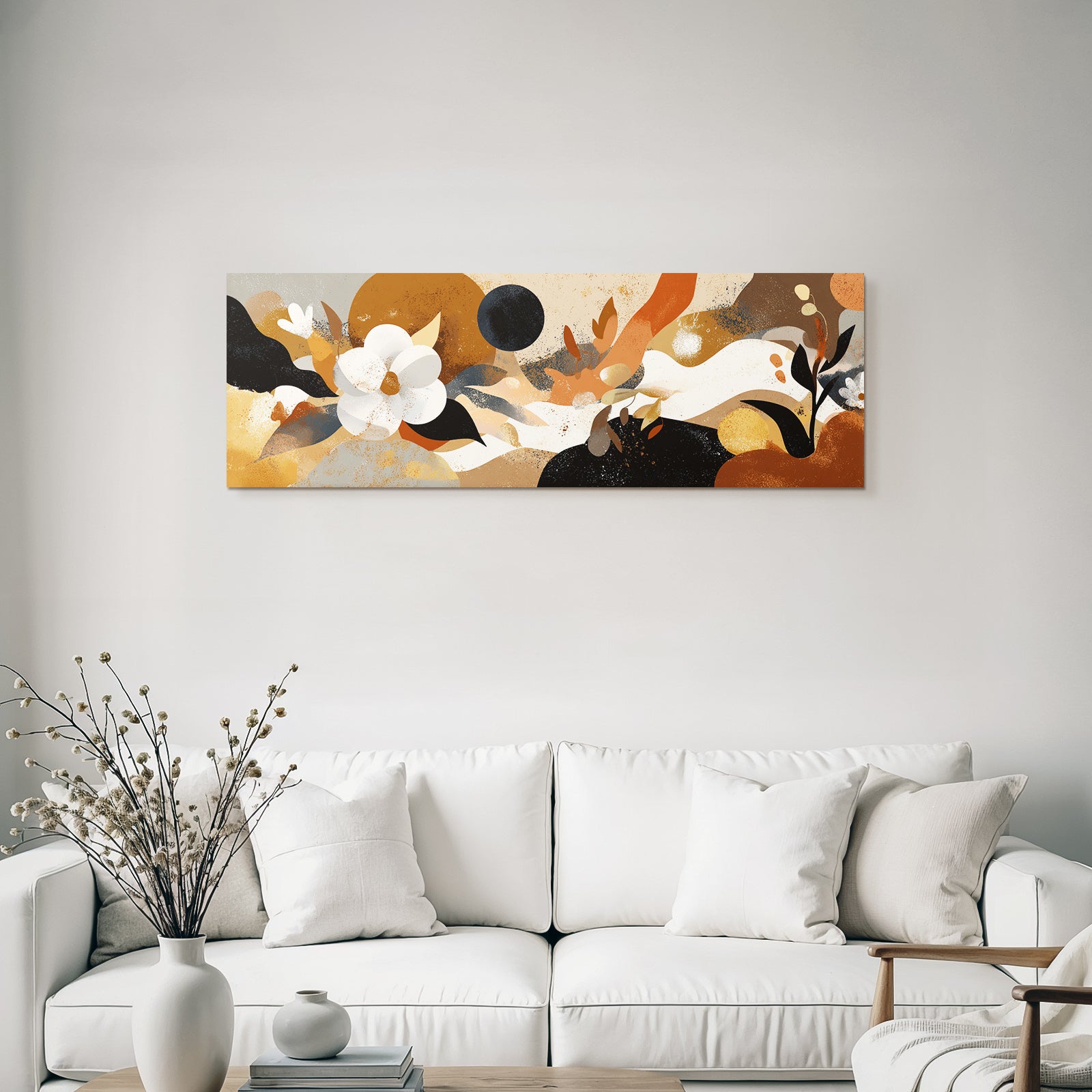 Blumige Erd Toene Abstraktes Design Mit Formen Und Texturen