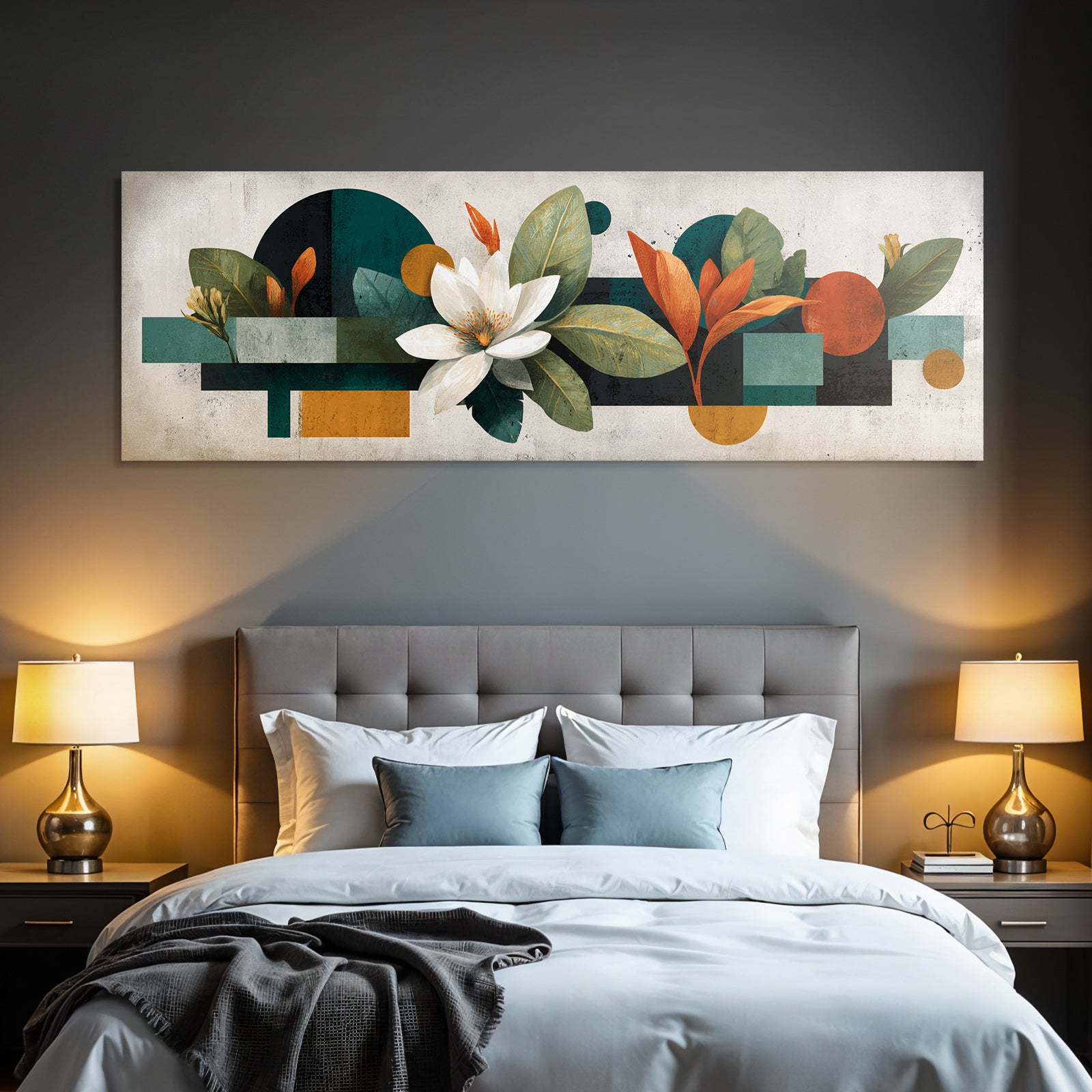 Blumige Geometrische Abstrakte Kunst Moderner Stil