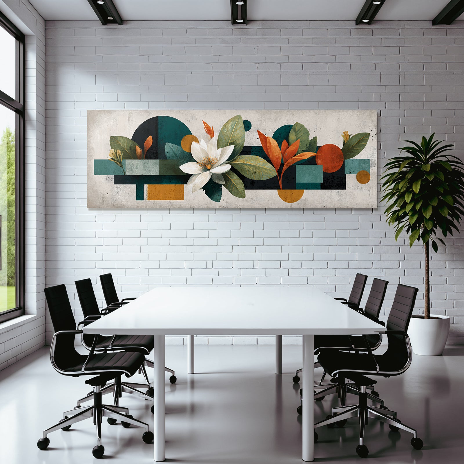 Blumige Geometrische Abstrakte Kunst Moderner Stil