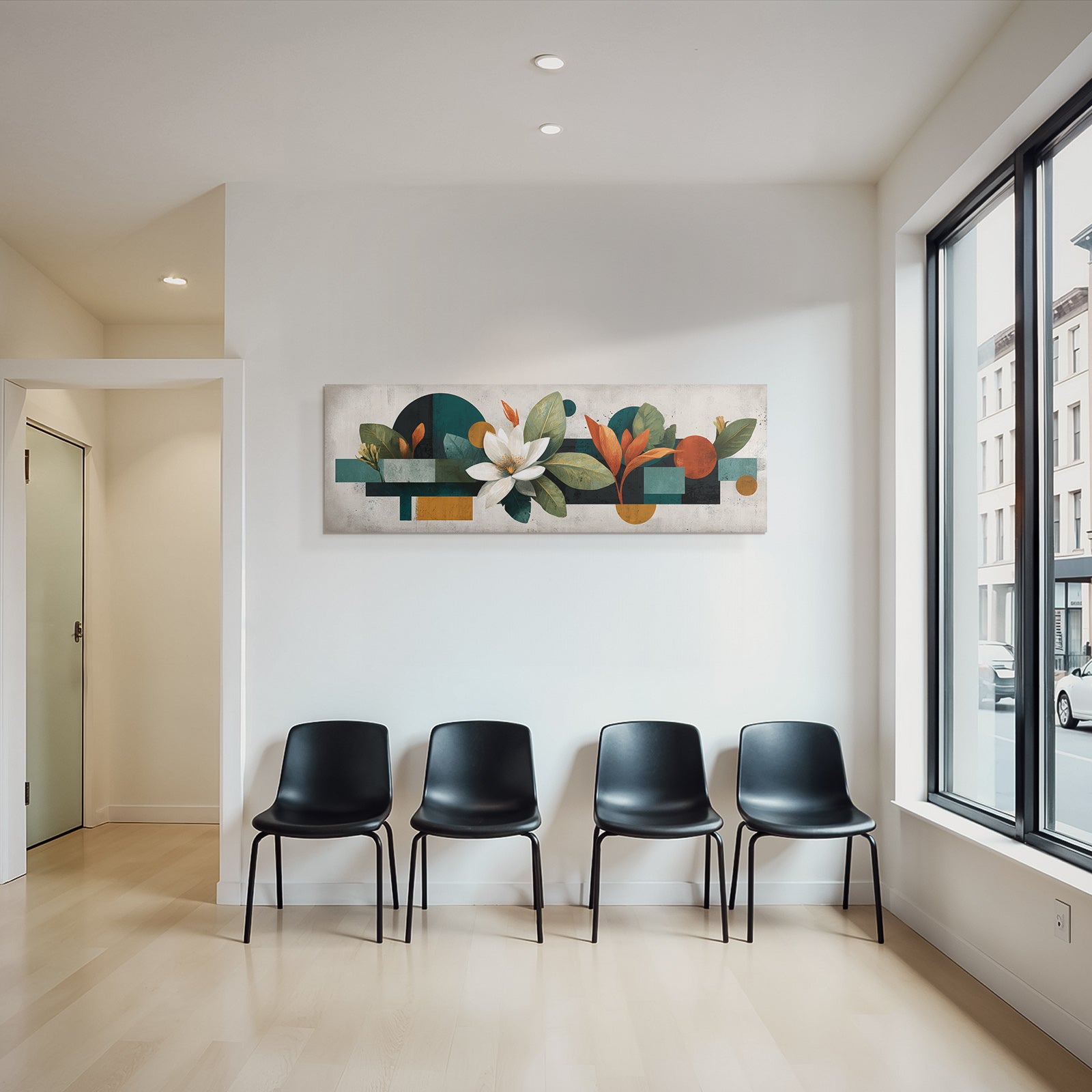 Blumige Geometrische Abstrakte Kunst Moderner Stil
