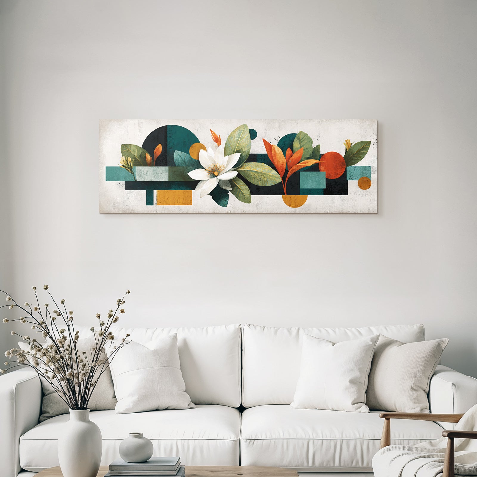 Blumige Geometrische Abstrakte Kunst Moderner Stil