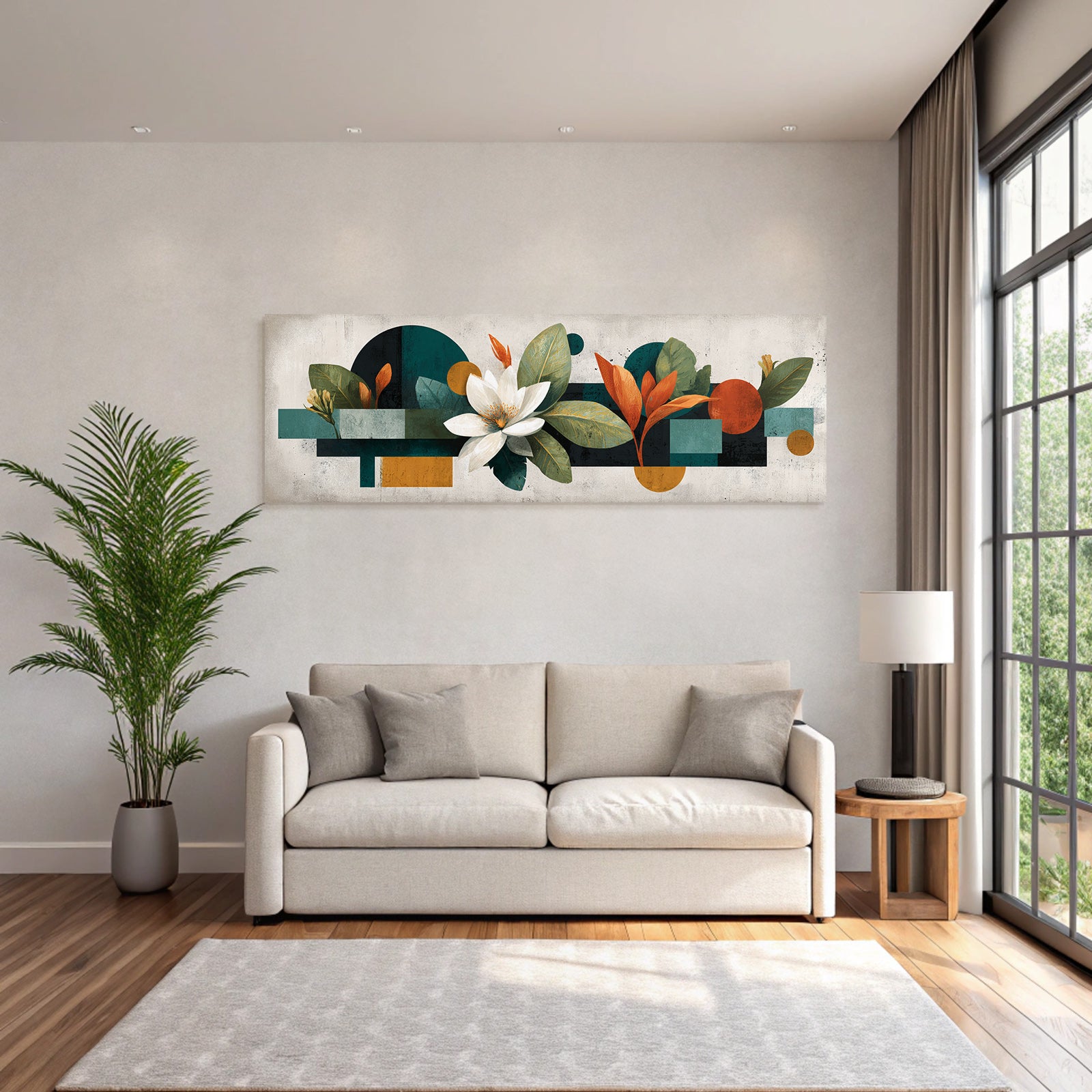 Blumige Geometrische Abstrakte Kunst Moderner Stil