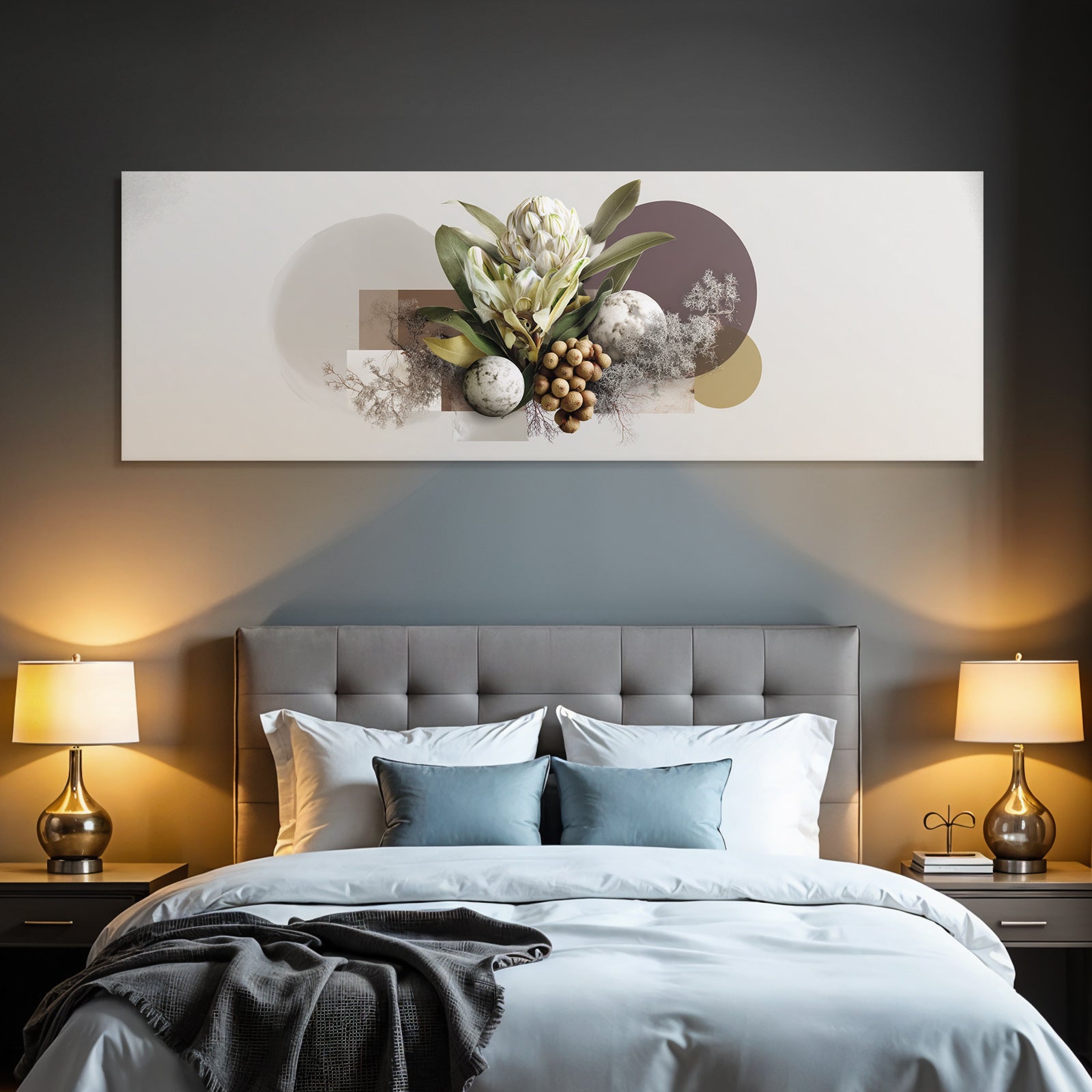 Botanische Illustration Minimalistisch Mit Blumen Und Blaettern Erdtoene