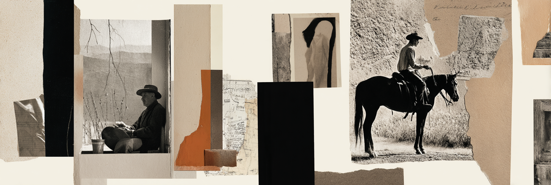 Cowboy Fotocollage Austellung Amerika Identitaet | Collagen | Kunstgattungen