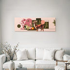 Digital Collage Natur Elemente Muszellen Blumen Fruete Reh Geometrische Formen