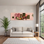 Digital Collage Natur Elemente Muszellen Blumen Fruete Reh Geometrische Formen