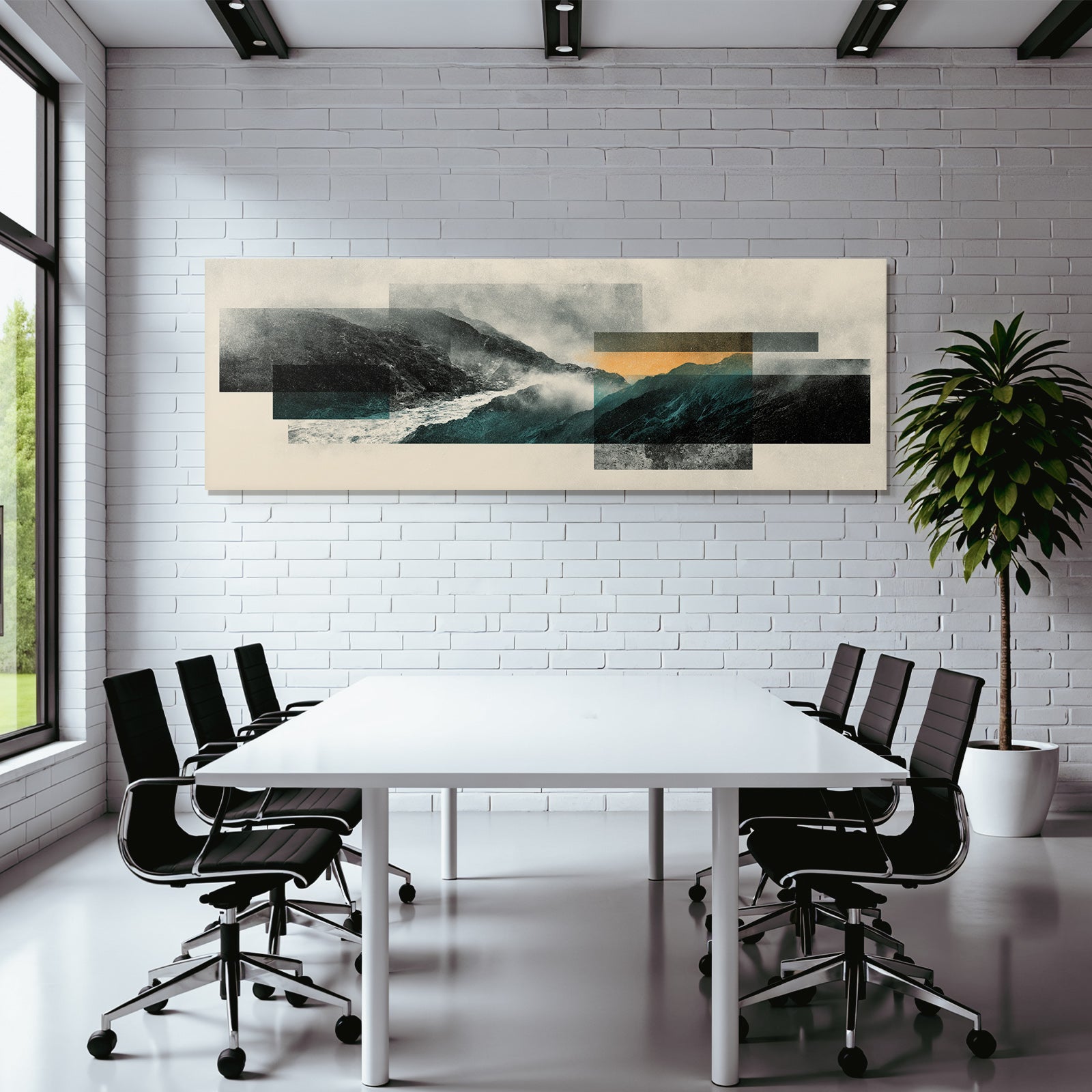 Dramatische Landschaft Collage Mit Nebel Und Cliffs