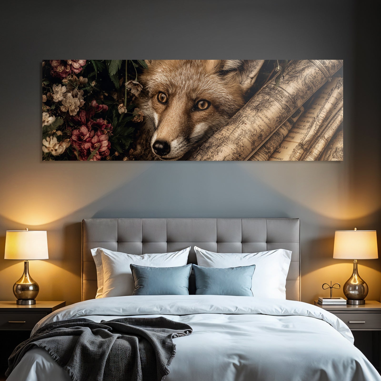 Fuchsgesicht Blumen Und Risographien Kunstvolle Atmosphaere