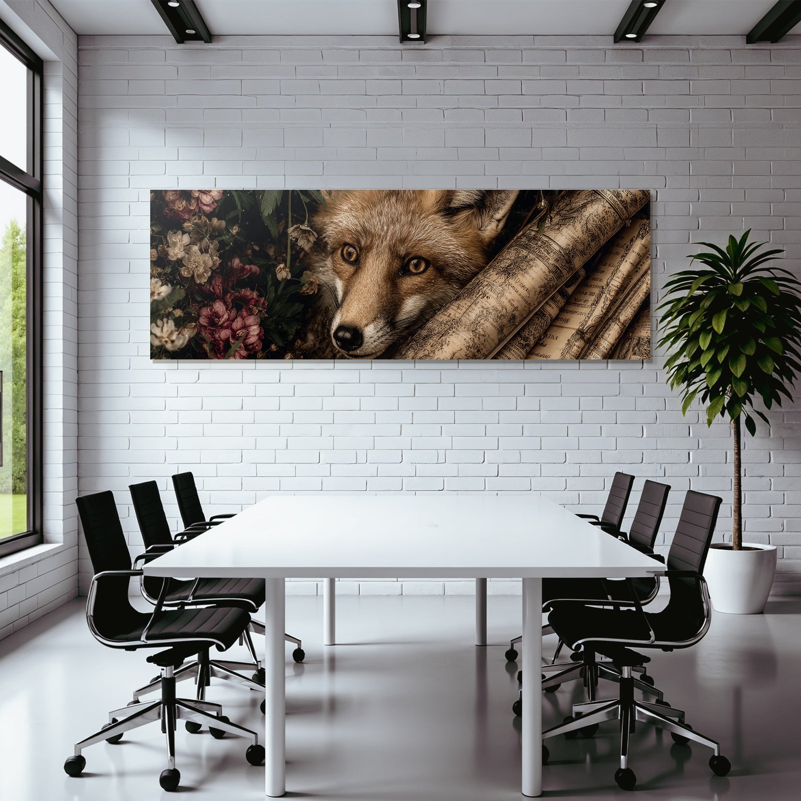 Fuchsgesicht Blumen Und Risographien Kunstvolle Atmosphaere