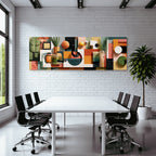 Geometrische Abstrakte Kunst Mit Pflanzen Elementen