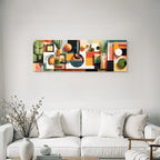 Geometrische Abstrakte Kunst Mit Pflanzen Elementen