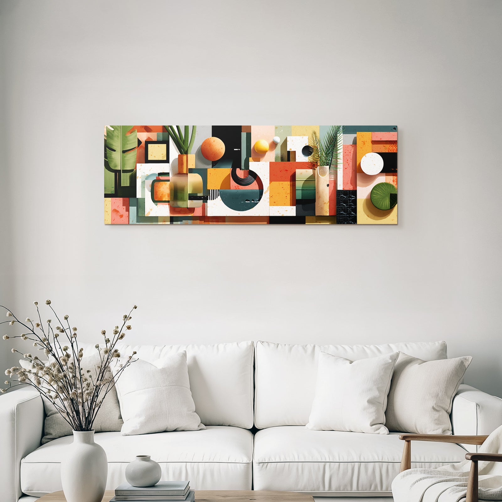 Geometrische Abstrakte Kunst Mit Pflanzen Elementen