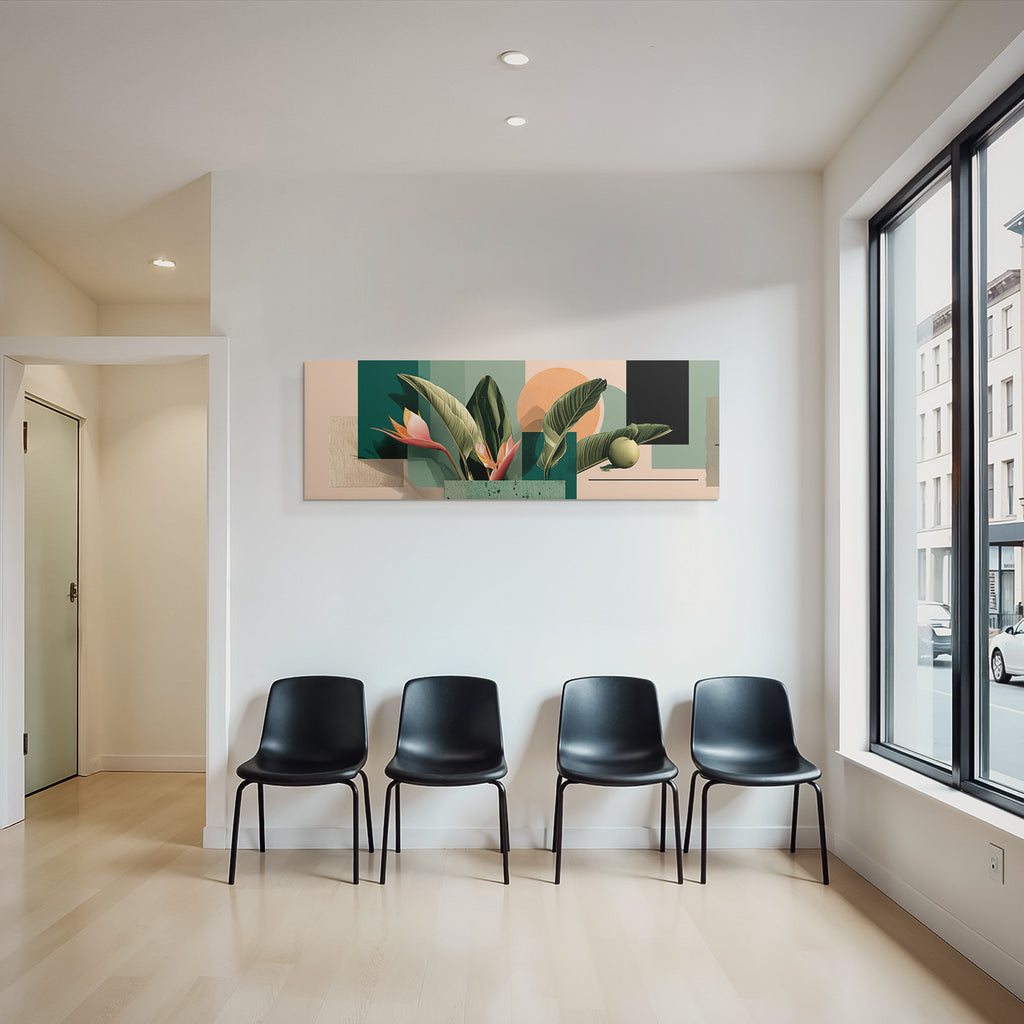 Moderne Kunst Tropische Pflanzen Und Abstrakte Formsprache