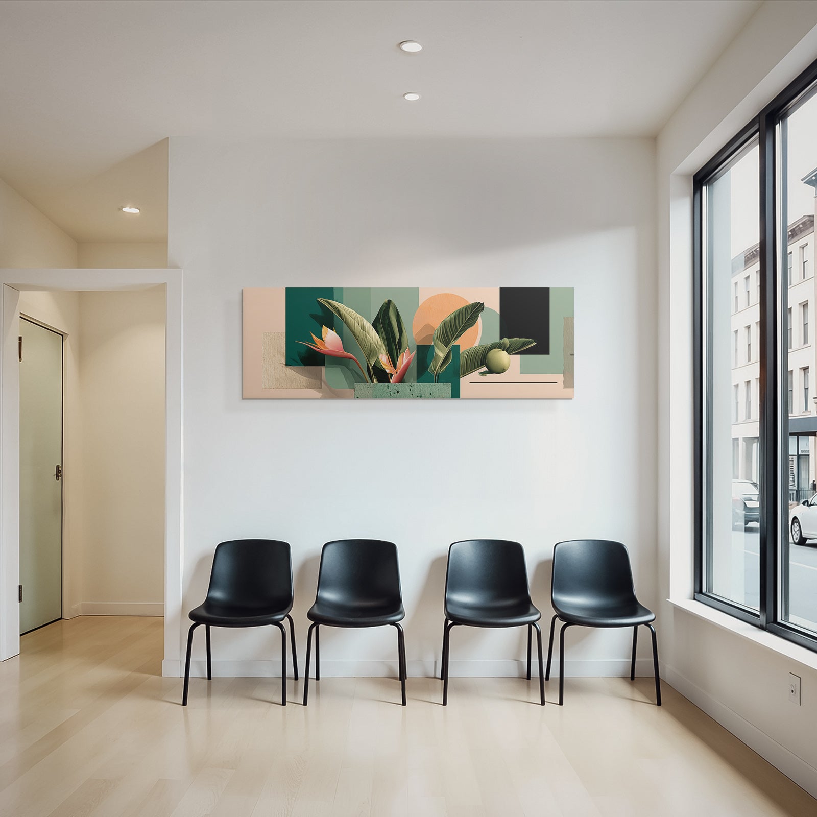 Moderne Kunst Tropische Pflanzen Und Abstrakte Formsprache