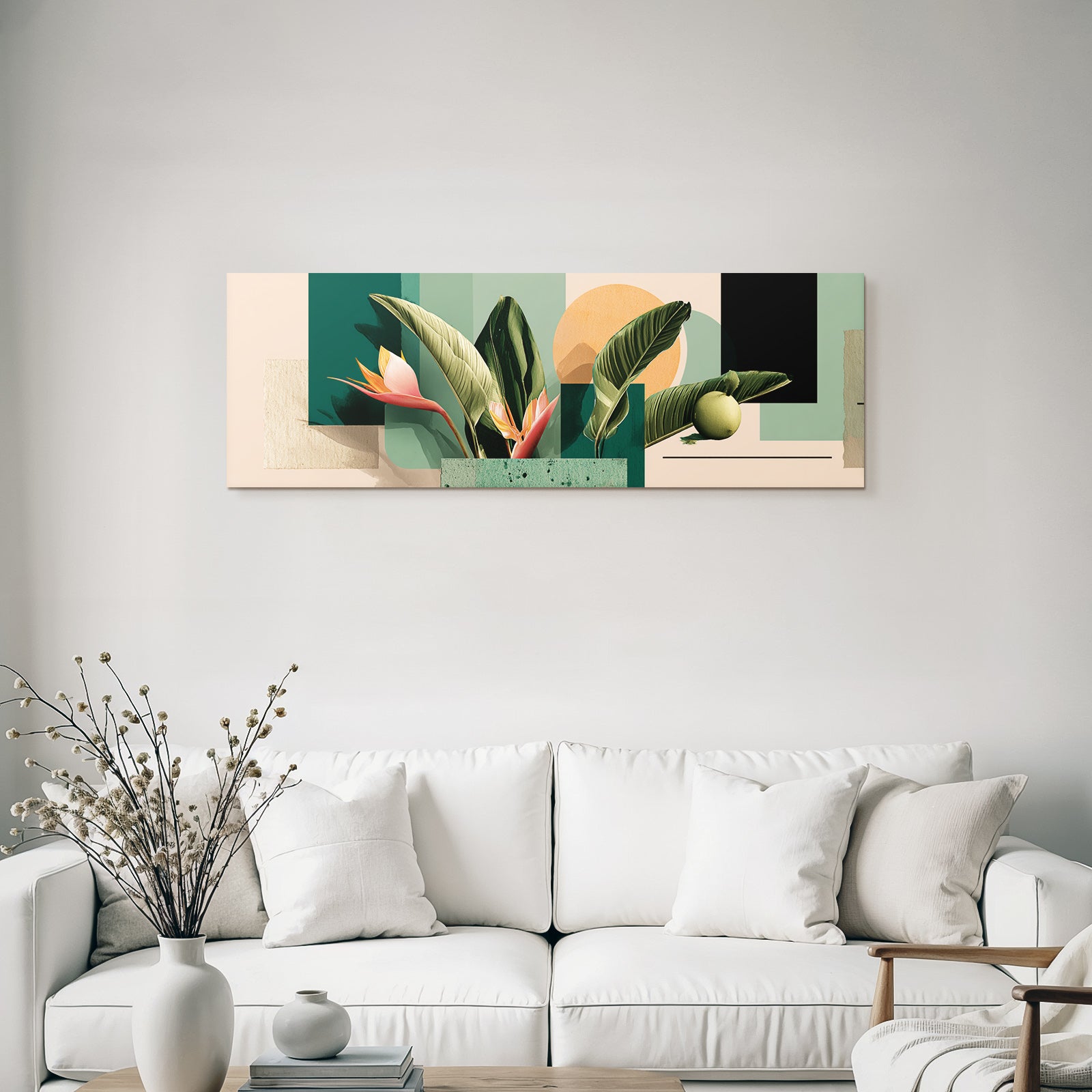 Moderne Kunst Tropische Pflanzen Und Abstrakte Formsprache