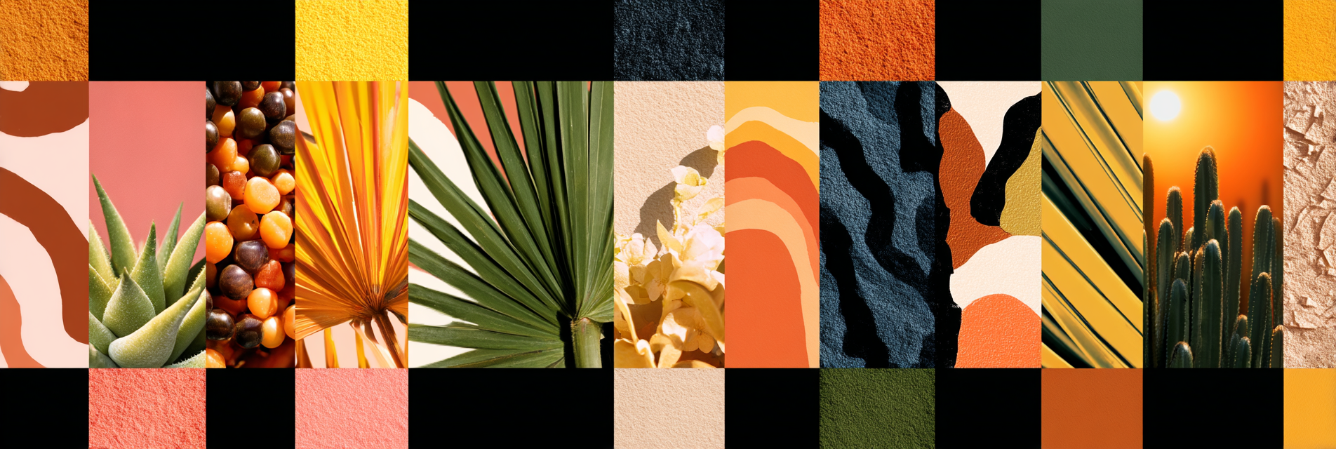 Natuerliche Und Abstracte Elemente Collage Tropische Pflanzen Texturen Farben | Collagen | Kunstgattungen