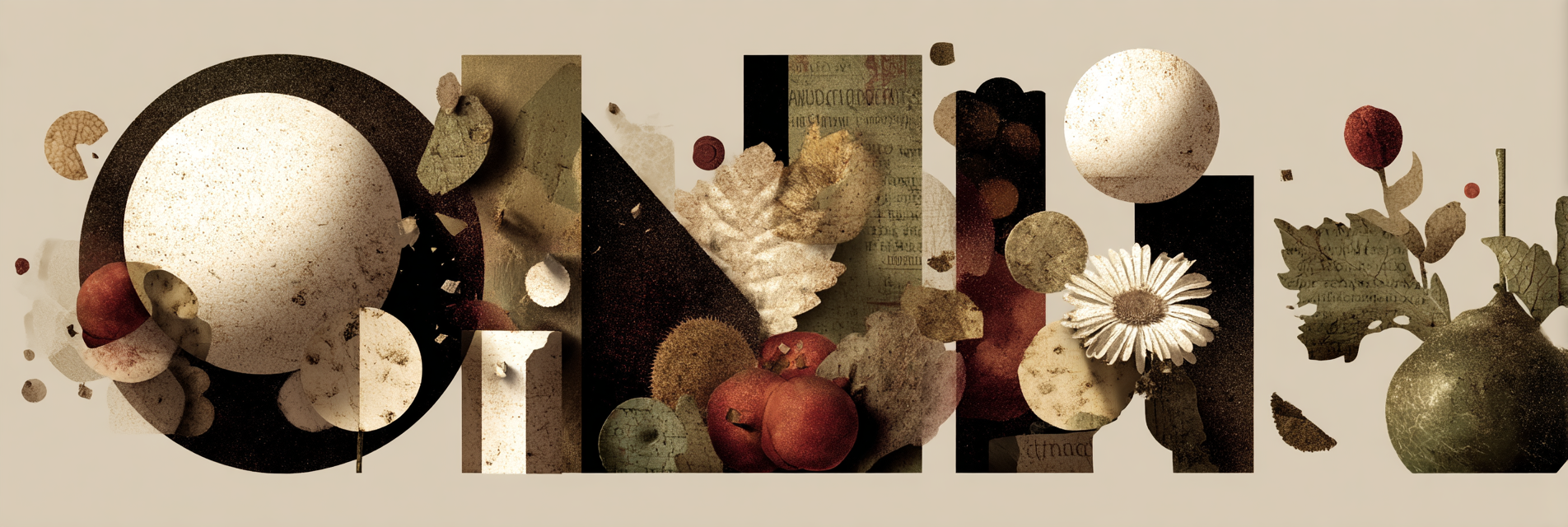 On Natur Komposition Moderne Typografie | Collagen | Kunstgattungen