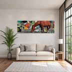 Pferd Im Natur Collage Mit Texturen Und Farben