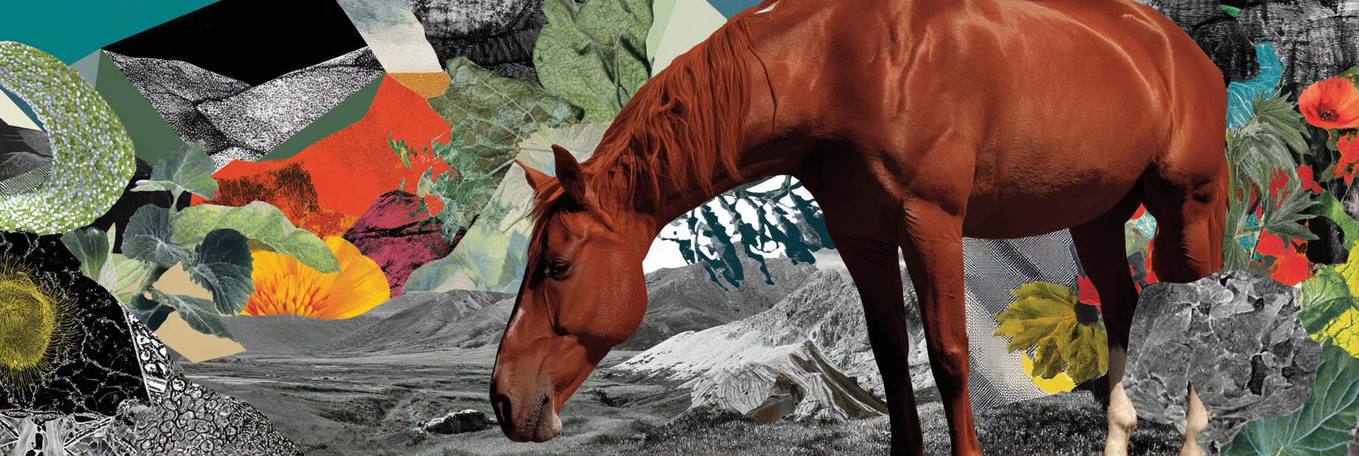 Pferd Im Natur Collage Mit Texturen Und Farben | Collagen | Kunstgattungen