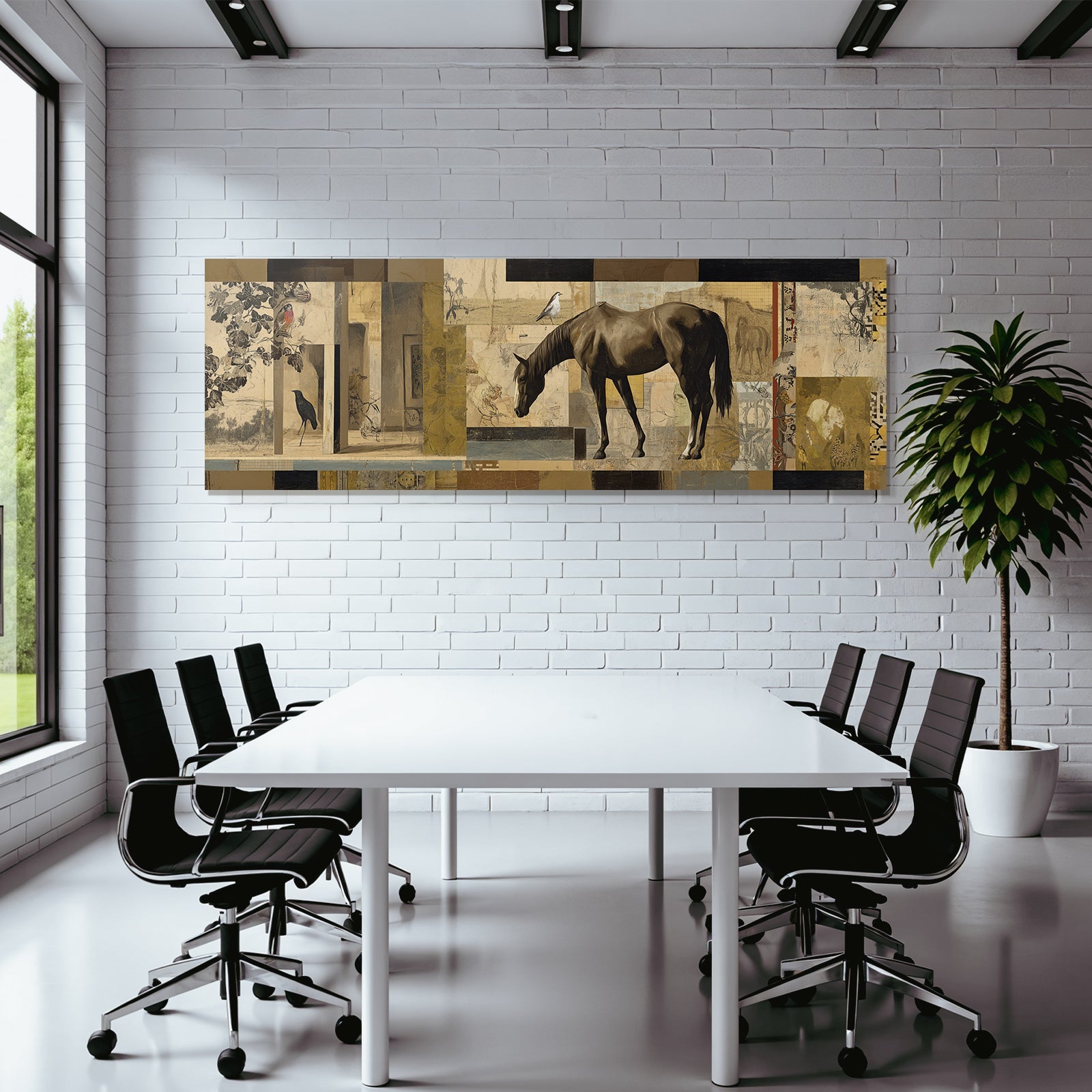 Pferd In Der Natur Kunst Collage