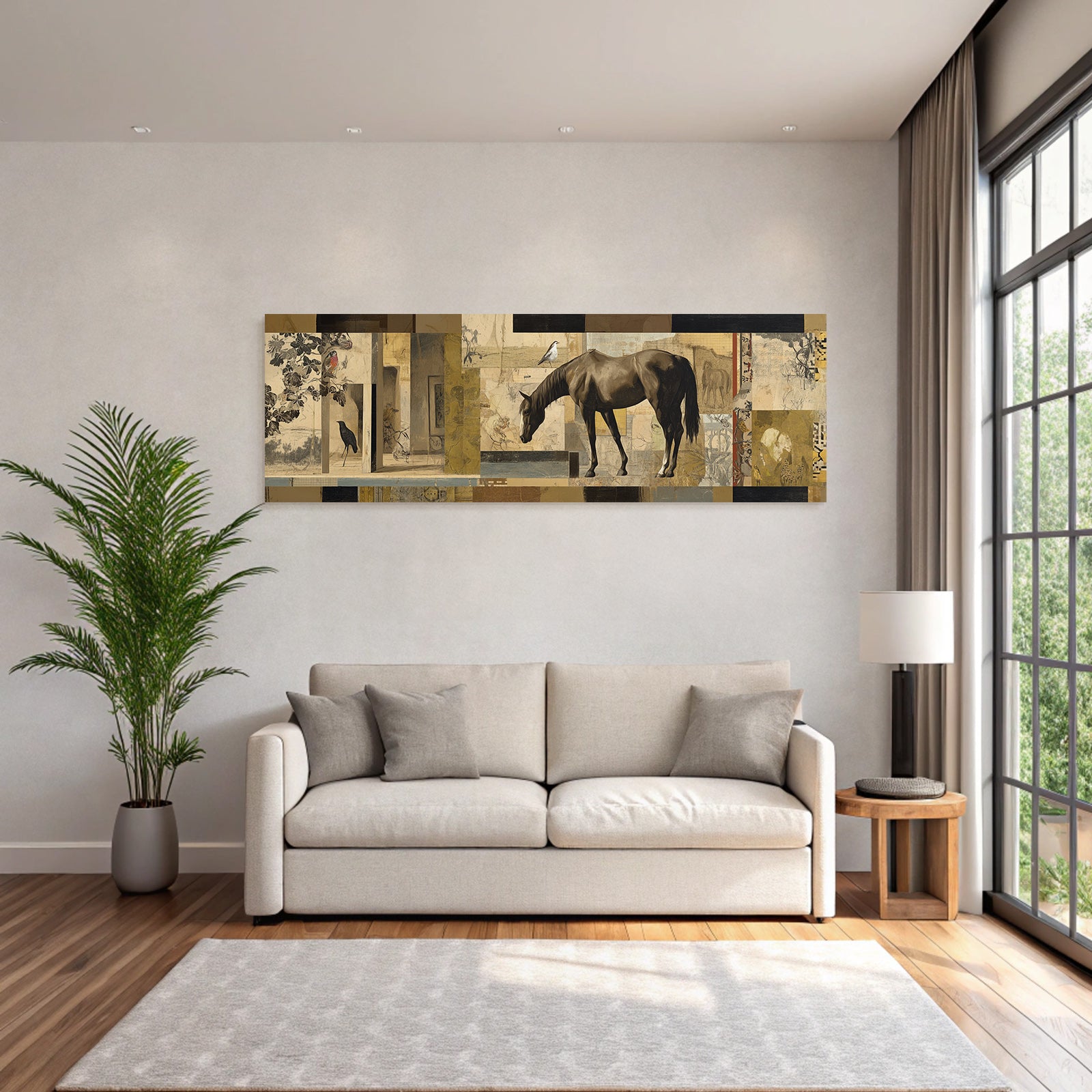 Pferd In Der Natur Kunst Collage