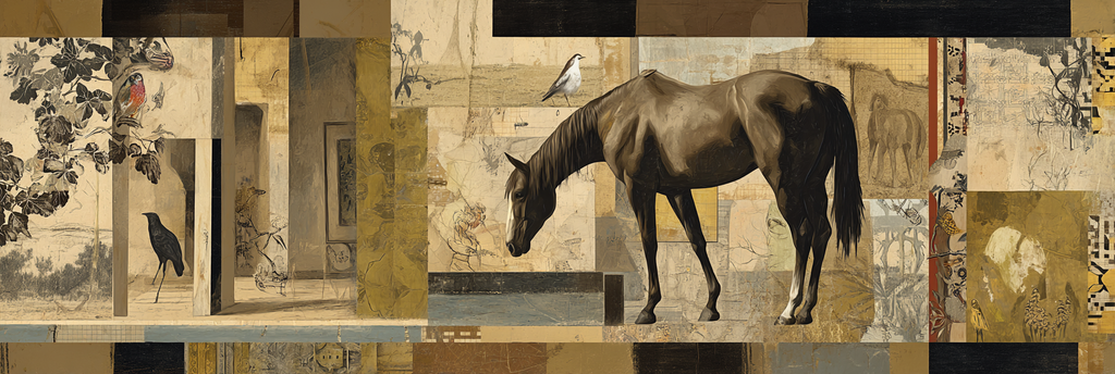Pferd In Der Natur Kunst Collage | Collagen | Kunstgattungen