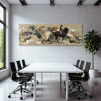 Pferd Und Reiter Kunstwerk Collaage Natur Abstrakt
