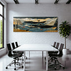Ruhige Landschaft Mit Wasser Bergen Und Fischen