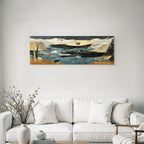 Ruhige Landschaft Mit Wasser Bergen Und Fischen